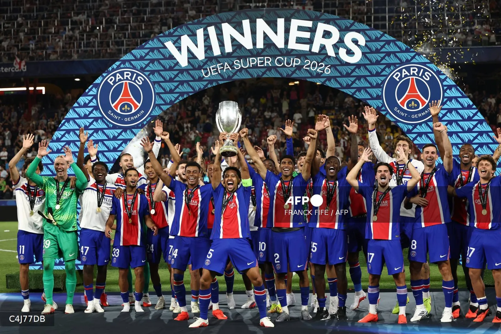 Paris Saint-Germain 2-1 Aston Villa: Desire Doue scores UEFA Super Cup winner as Brian Madjo strikes on debut